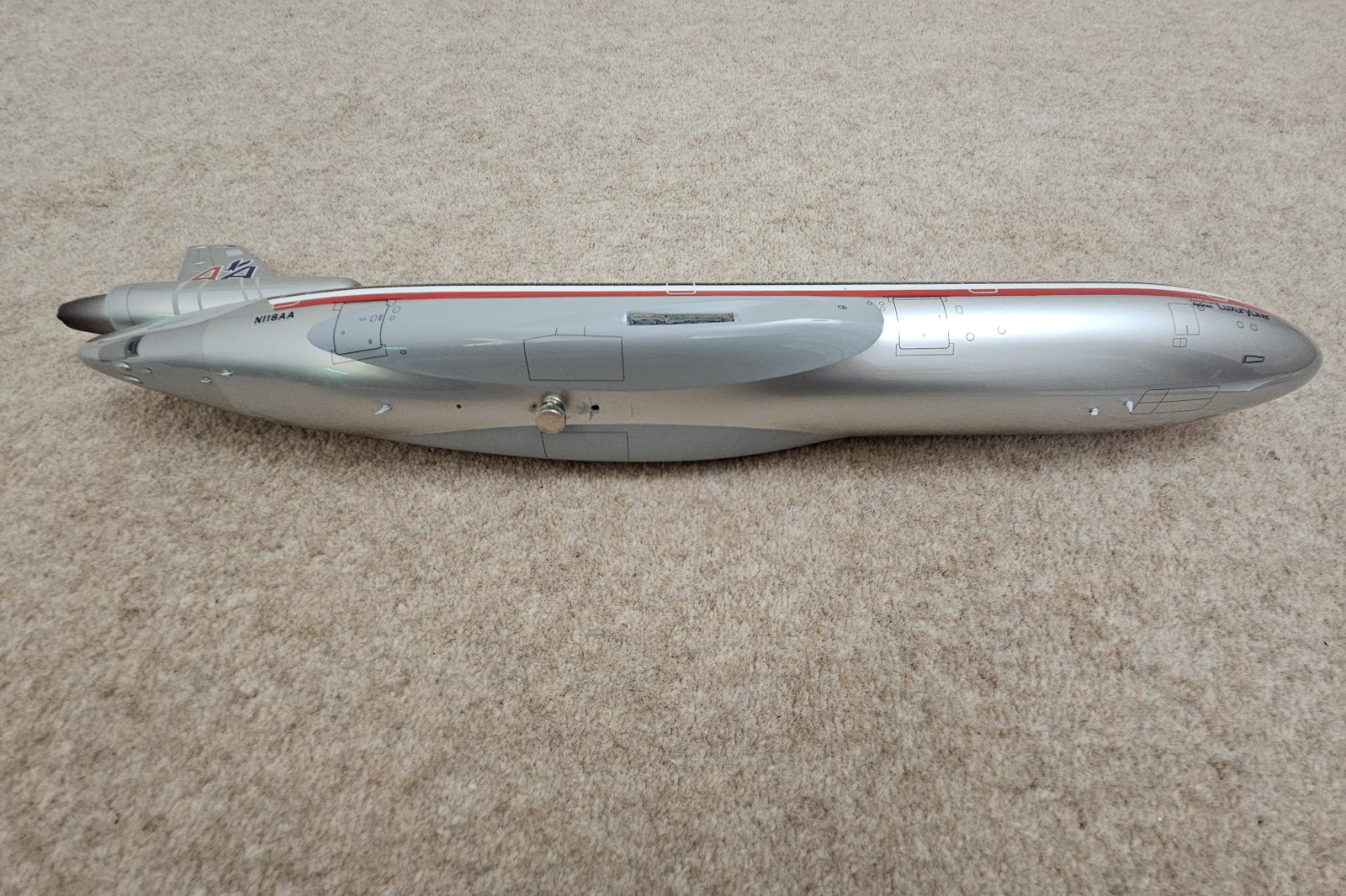 Detailed custom 1/100 American Airlines DC-10 model using a pacmin blank. Model for sale.