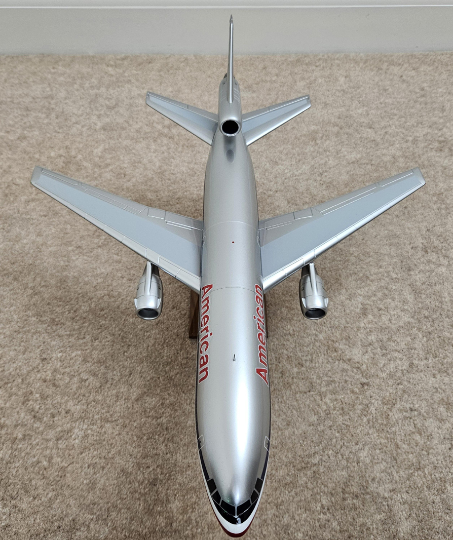 Detailed custom 1/100 American Airlines DC-10 model using a pacmin blank. Model for sale.