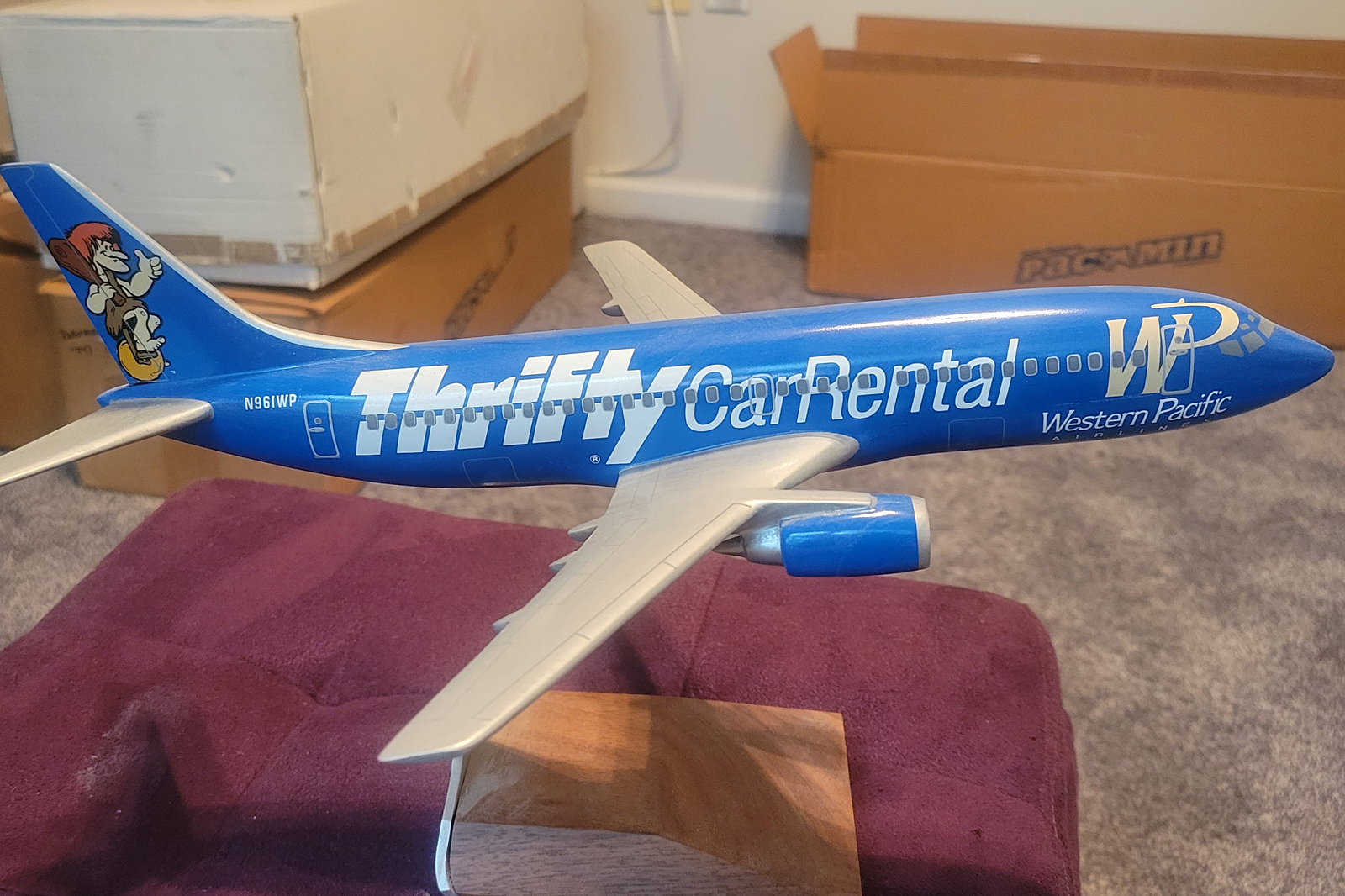 Wesco 1/100 Western Pacific "Thrifty Car Rental" Boeing 737-300 model for sale