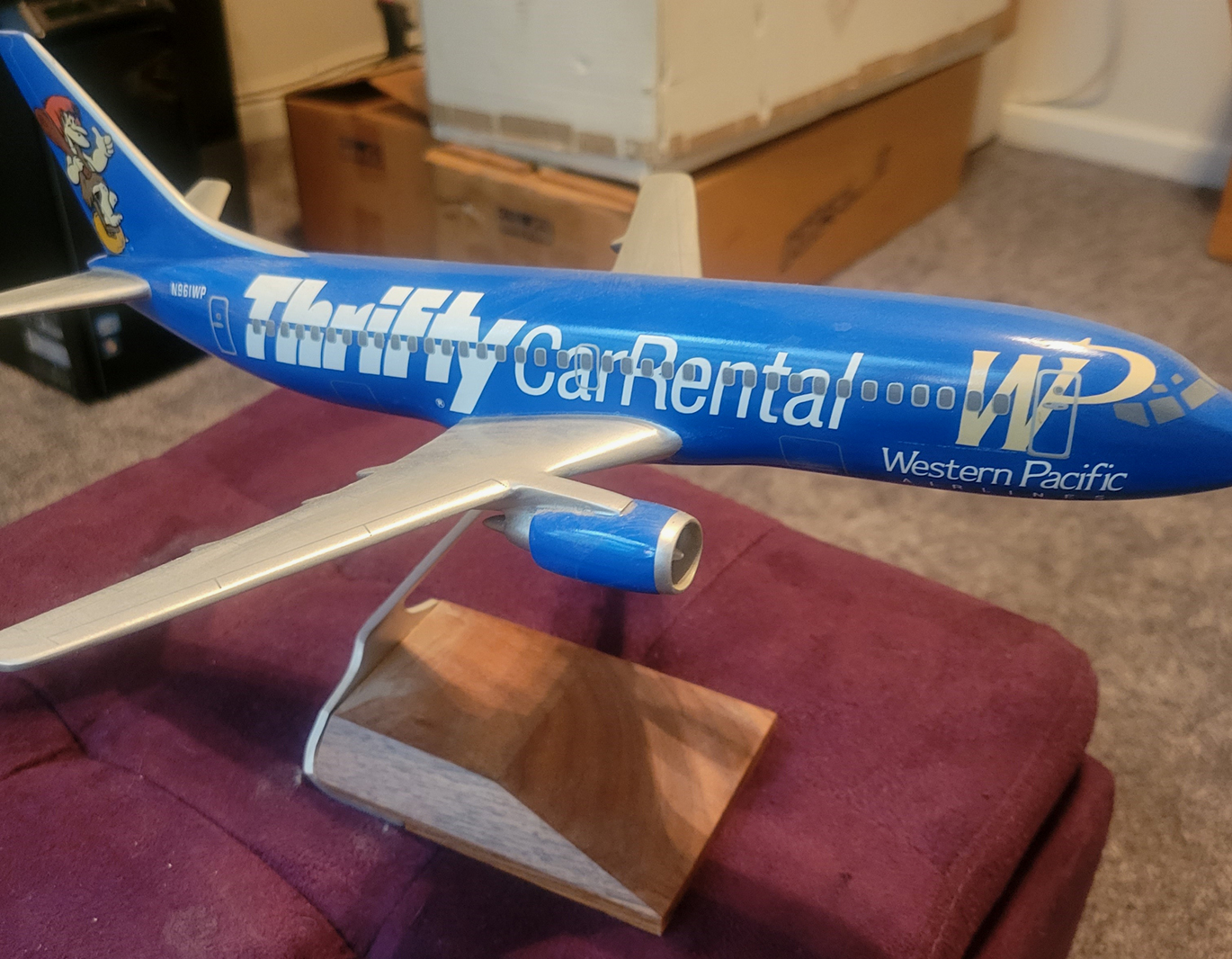 Wesco 1/100 Western Pacific "Thrifty Car Rental" Boeing 737-300 model for sale